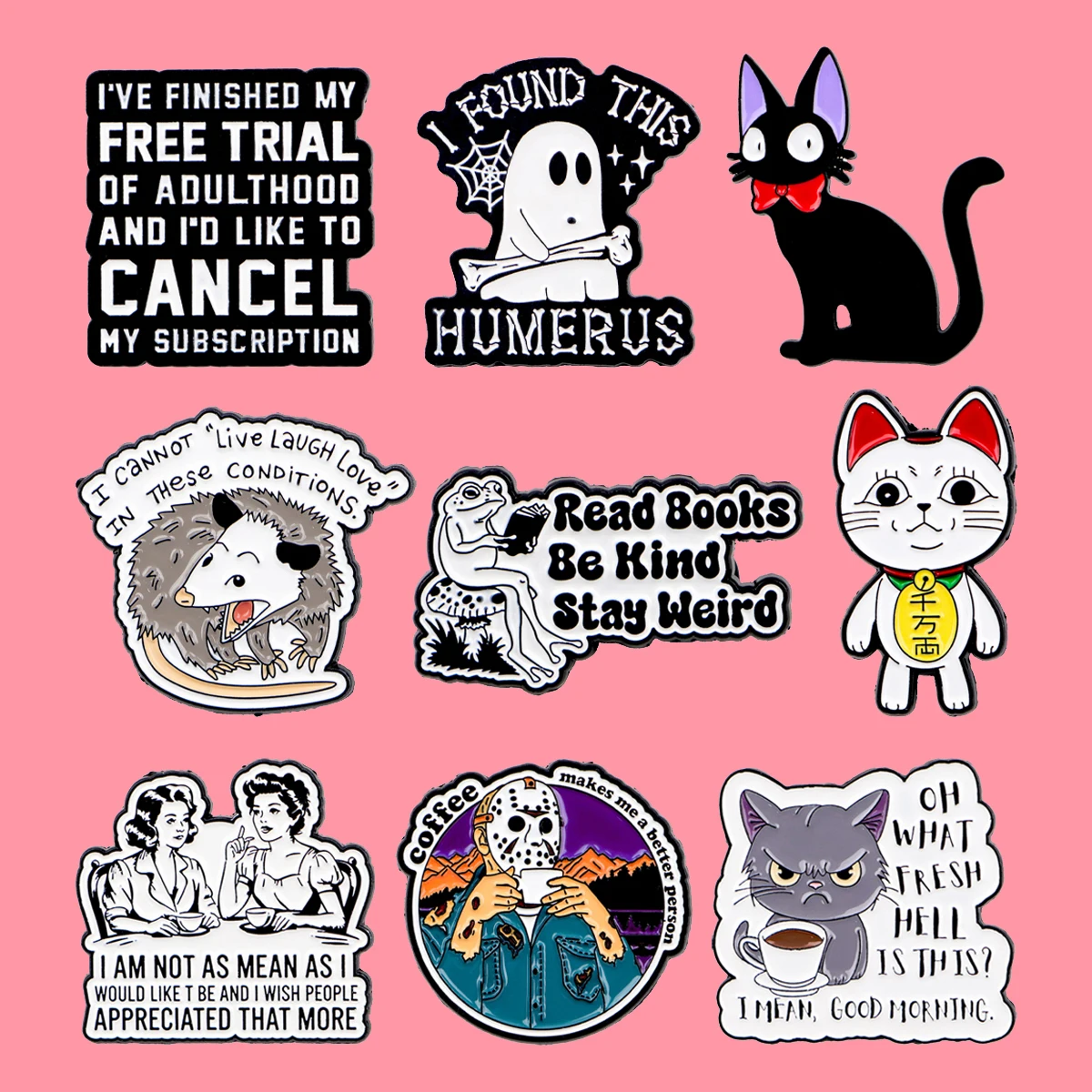 Halloween Geist Emaille Pin Cartoon Tiere Zitate Brosche Revers Pin Abzeichen auf Rucksack Kleidung Zubehör Mode Schmuck Geschenke