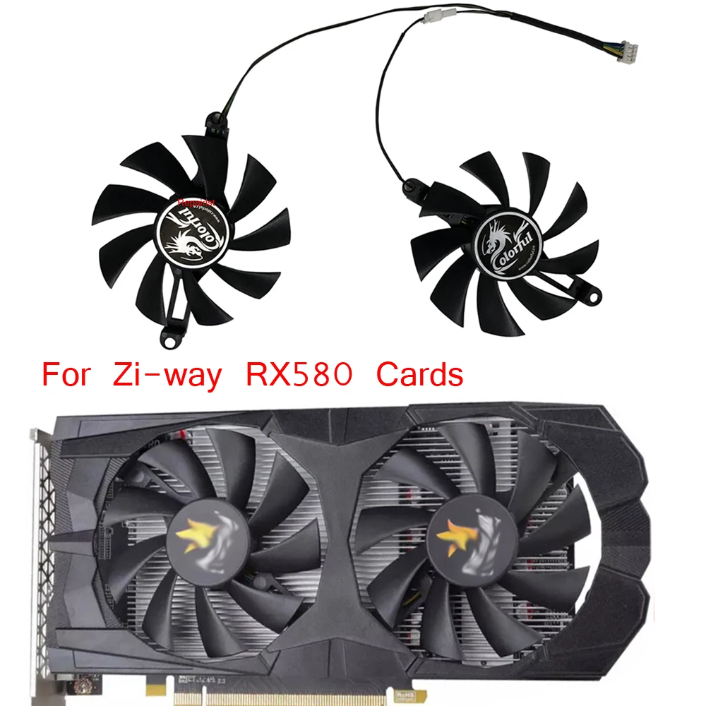 2Pcs/Set GPU Cooler,Холодильники VGA,85MM Diameter,98MM Mounting Pitch,Применяется к MLLSE RTX 3070M 8GB Gaming,сменный FL8015 12VB, Применяется к 51risc RX 6600M,Применяется к AMD Soyo RX6600M