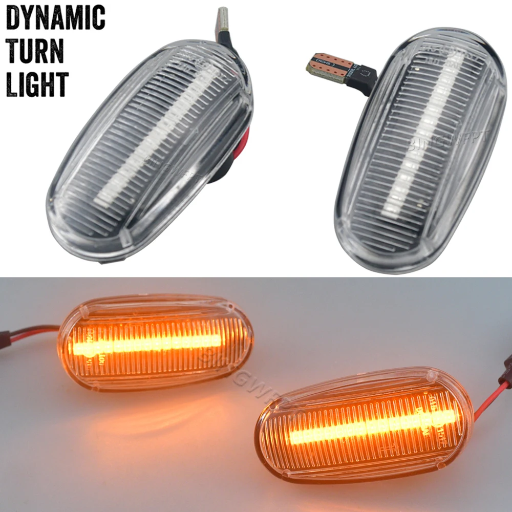 2szt Dynamiczne boczne światła obrysowe LED Sekwencyjny kierunkowskaz Migająca lampa do Alfa Romeo Mito 955 147 GT 937 Fiat Bravo 2
