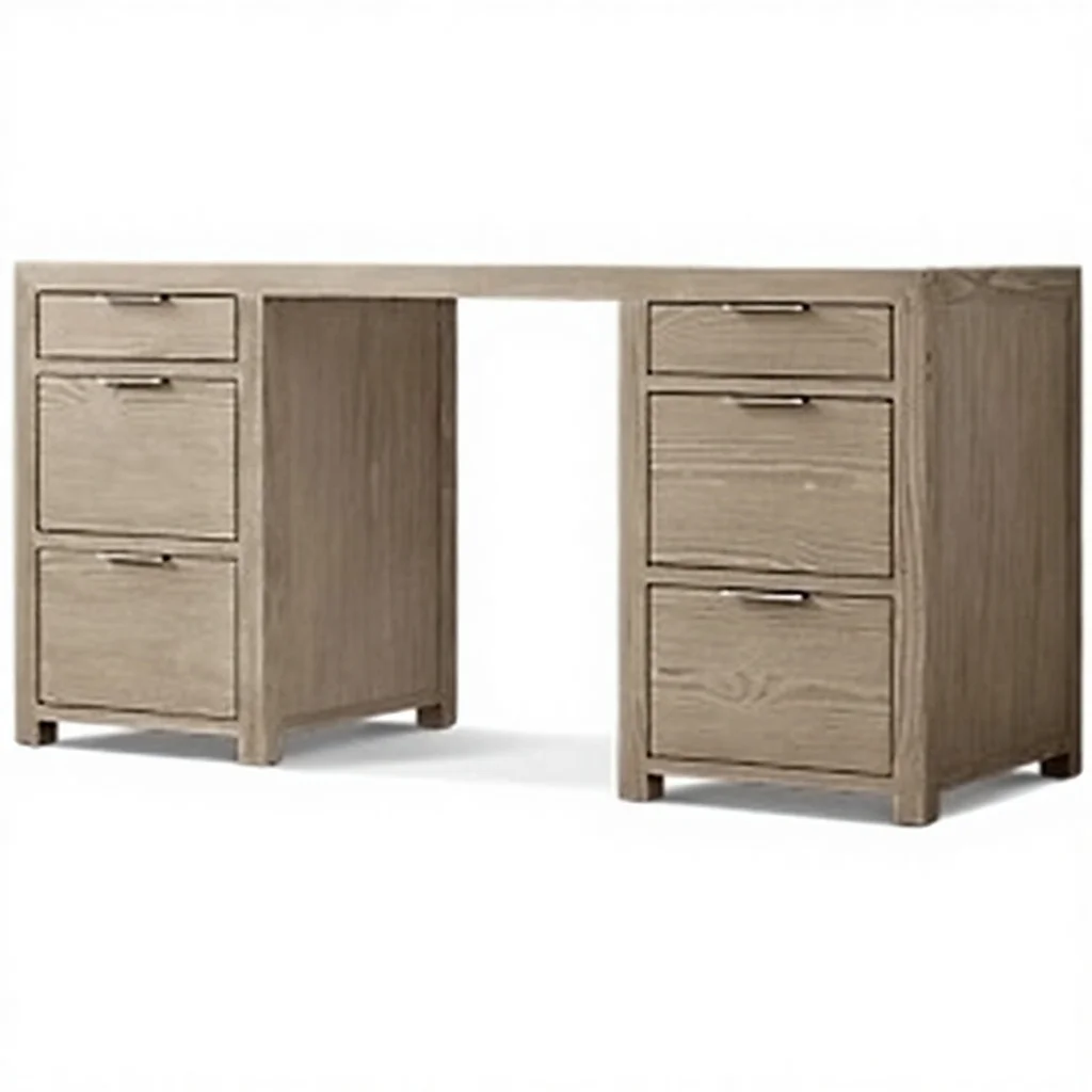 

！@Modern Minimalist Solid Wood Indoor Furniture Office Desk Simple Design Drawers Storage Desk