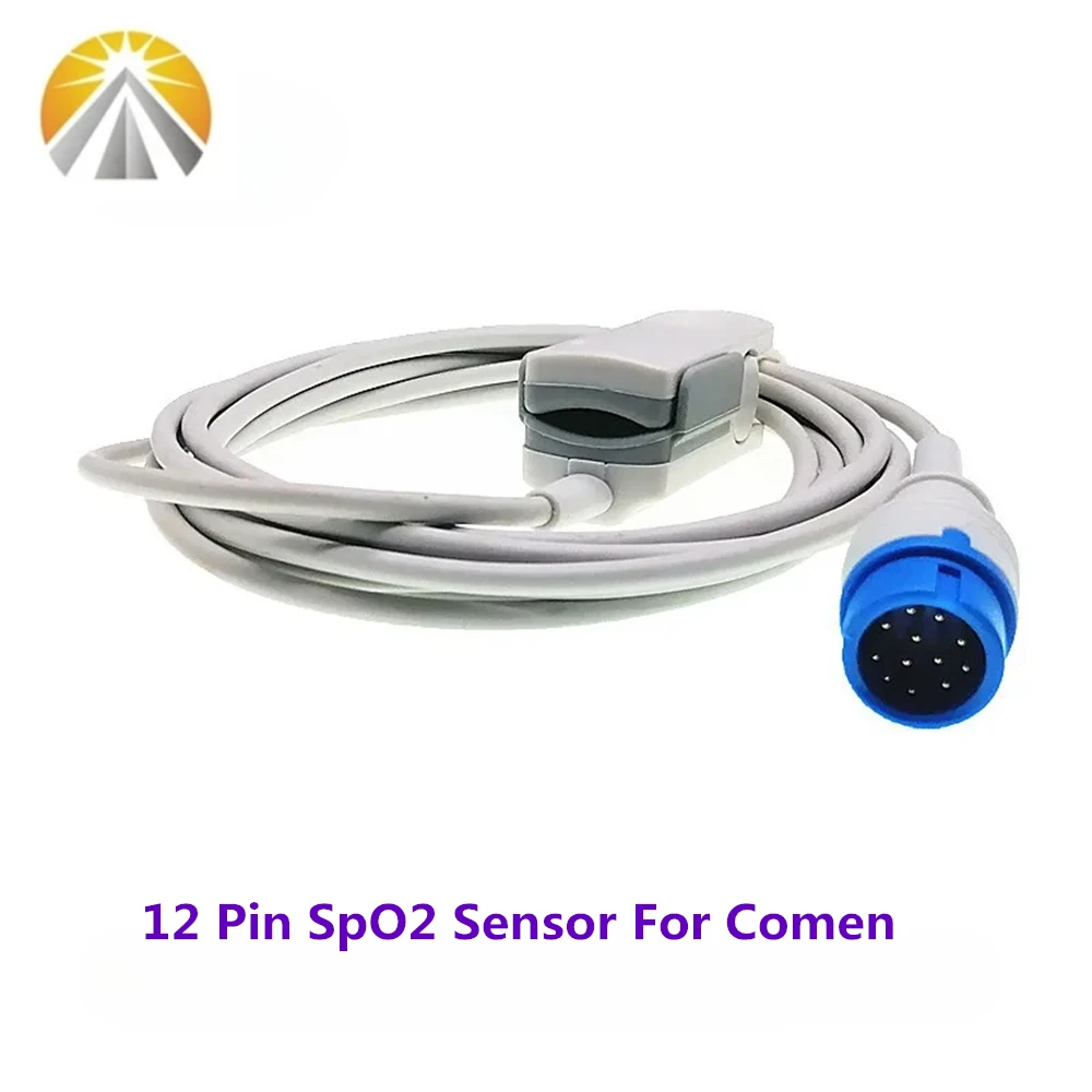 12 Pin SpO2 Sensor Reusable Blue Adult Child Neonates Vet Multi Use Digital Tech for Comen C21 C30 C50 C70 C100 NC3 NC5 NC8