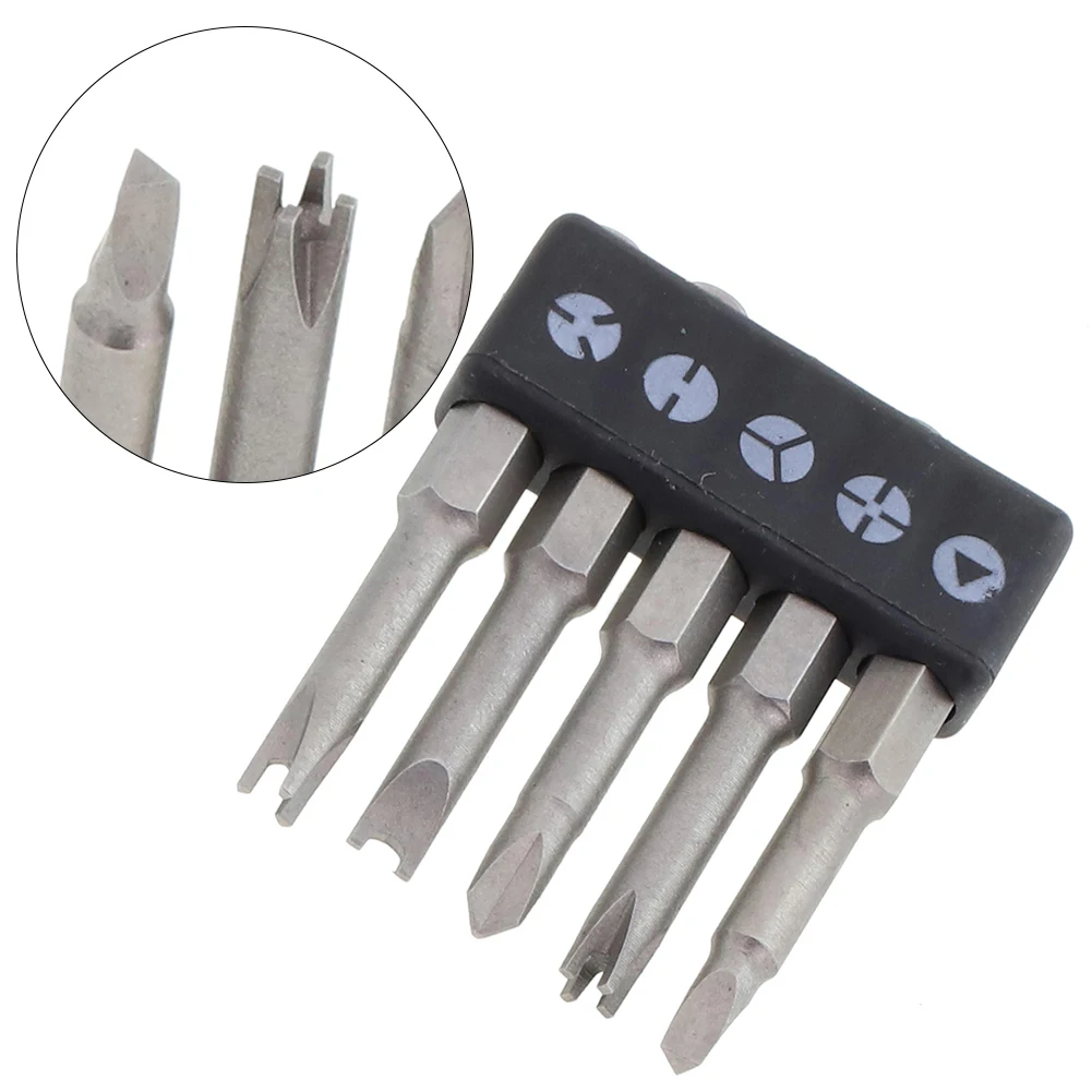 5Pcs Special-shaped Screwdriver Set 50mm U-shaped Y-Type Triângulo Inner Cross Três Pontos Screwdriver Bit Tool
