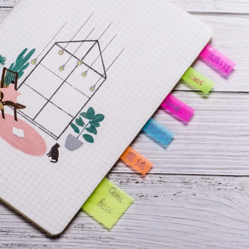 Auto-adesivo Memo Pad, Seta Forma, Papel Fluorescente, Sticky Notes, 100 folhas