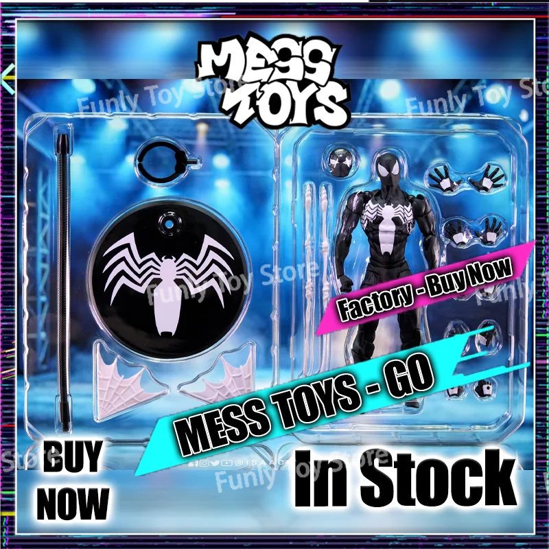 

In Stock Mess Toys Spider Man Symbiote Spiderman Messtoys Black Suit Neighbor Scarlet Spider Anime Action Figure Gifts Toys