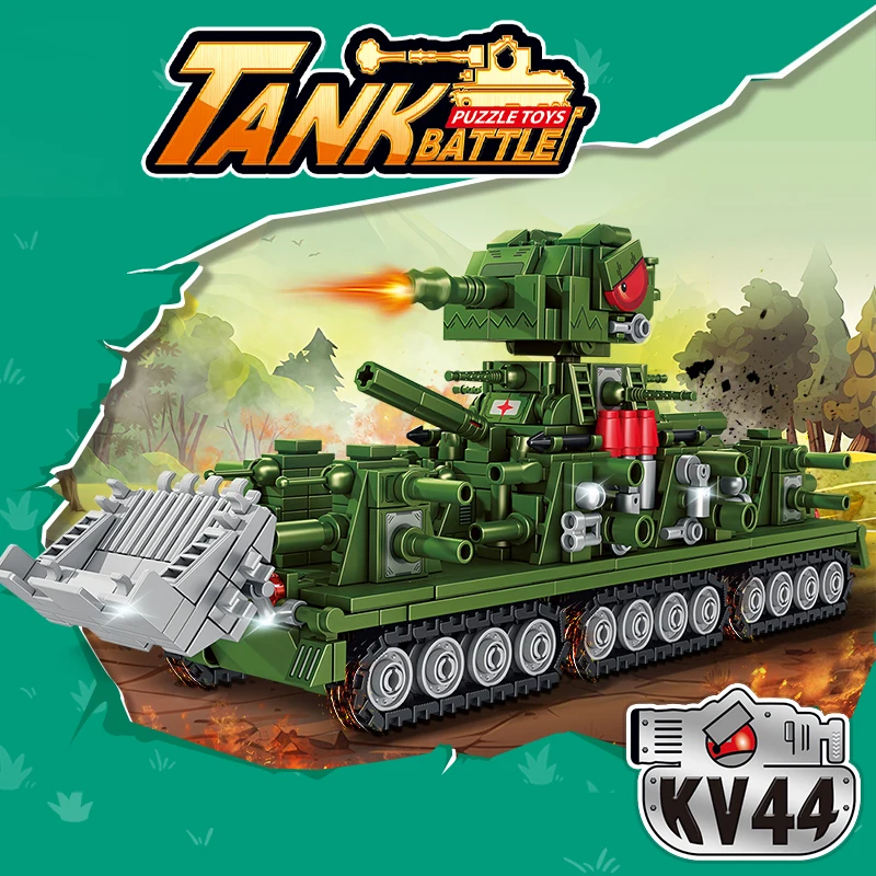 2025 new KV44 tank assembly building blocks children's toys world boys' intelligence World War II military model kv99