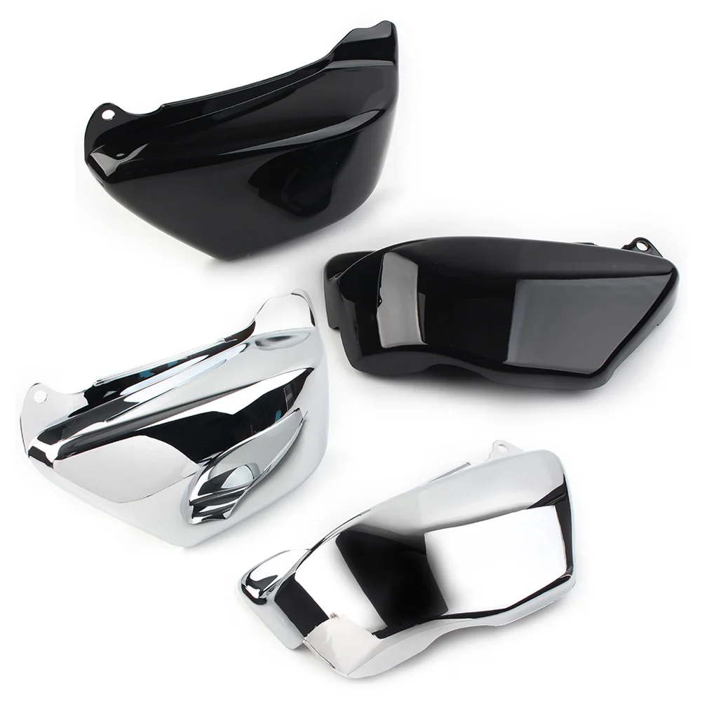 Pair Motorcycle ABS Battery Side Fairing Cover Black For Honda Magna VF 750 VF750C 1994-2004 Chrome/Glossy Black