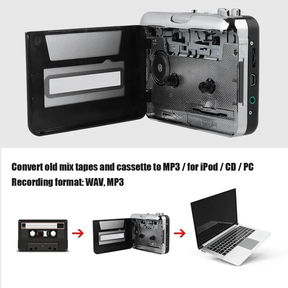 Portable Cassette Machine Walkman Audio Player Tape Transcription Computer U Disk To MP3 Format USB Converter Headphone Output