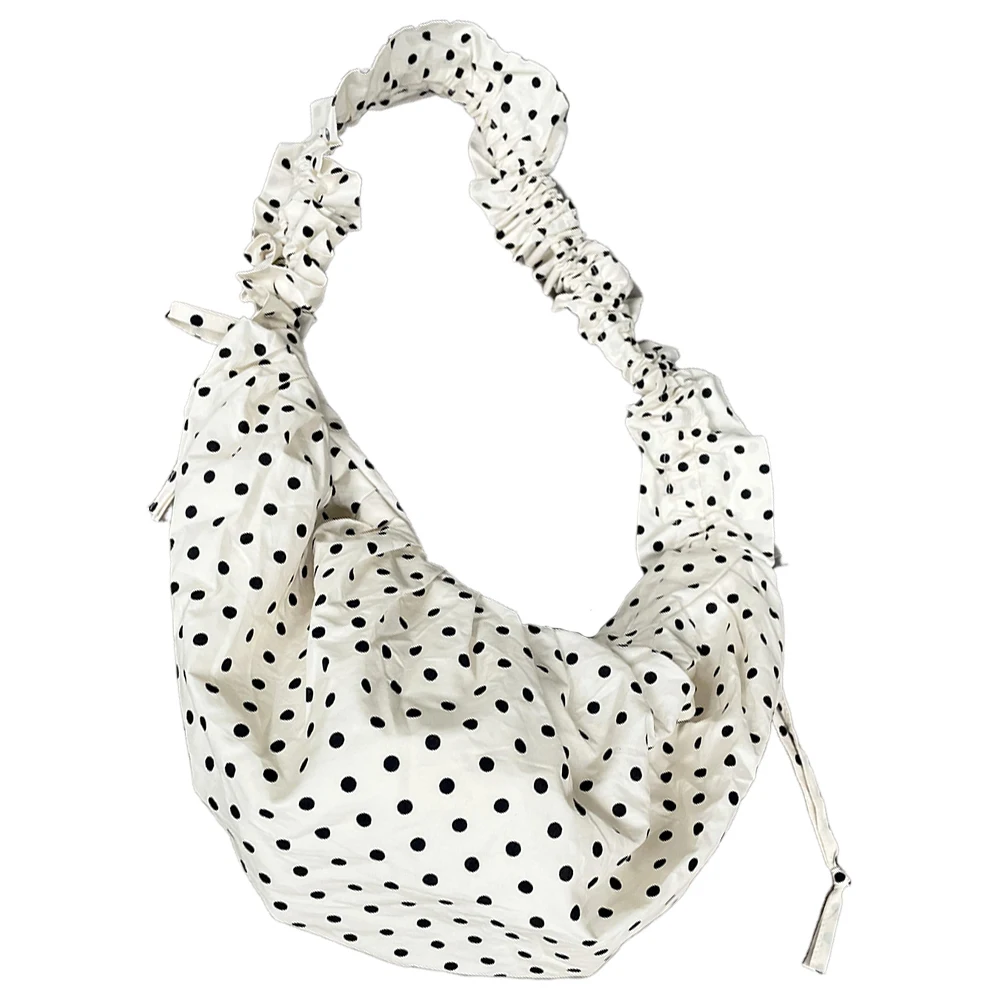 

Women Cloud Hobo Bag Large Capacity Polka Dot Fashion Shoulder Bag All Matched Pleated Dumpling Bag for Party Vacation
