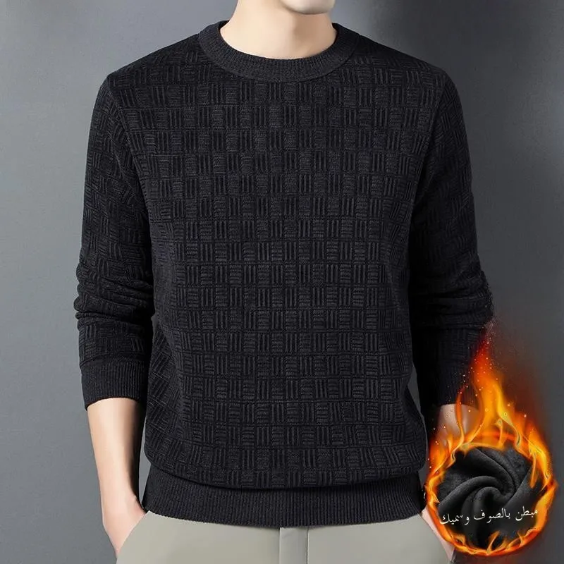 

Pierre Cardin Men's Casual Knitted Sweater Woolen Base Layer Warmth Busin Casual Long Sve round Ne Winter Top