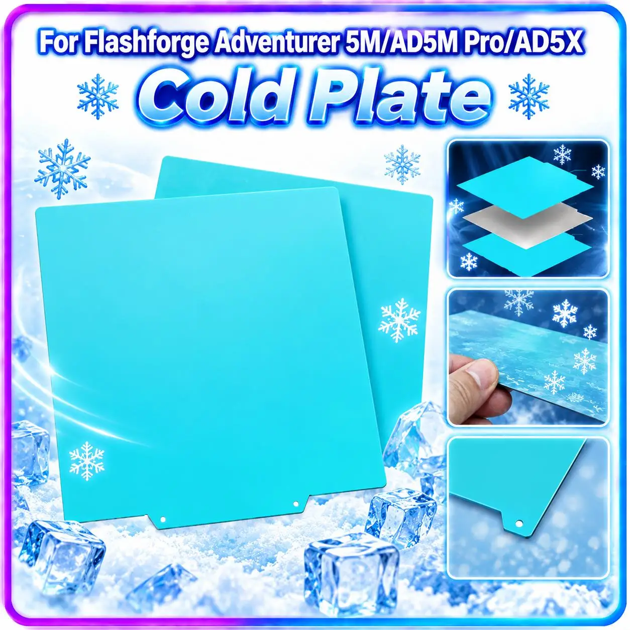 Cold Plate for Flashforge AD5X/AD5M/5M PRO 235x235mm Magnetic Build Plate Printing Bed Spring Steel Sheet PLA 3D Printer Parts