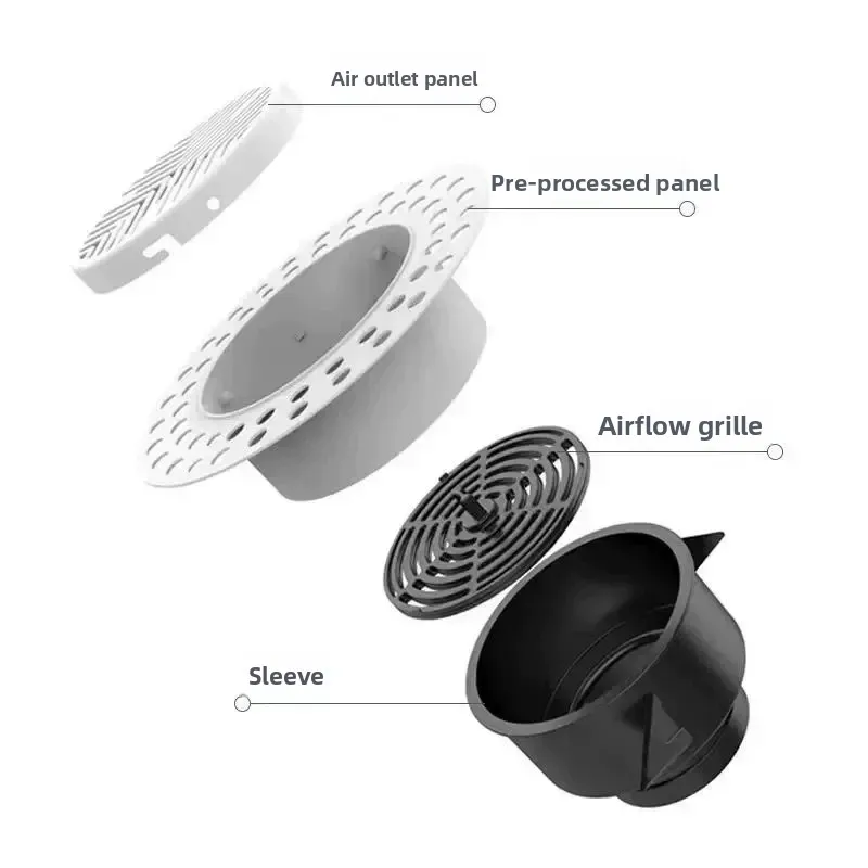 For Trendy Borderless Embedded Air Outlet Adjustable Volume Ultra Thin Minimalist Indoor Intake Exhaust Vent for Modern Home