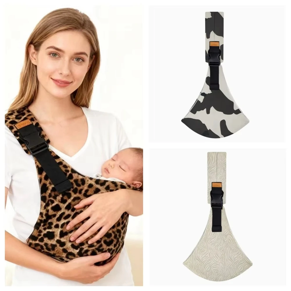 Baby Going Out Safety Carrier Simple Leopard Pattern Portable Front Hug Type Back Baby Out Of The Baby Artifact Waist Stool