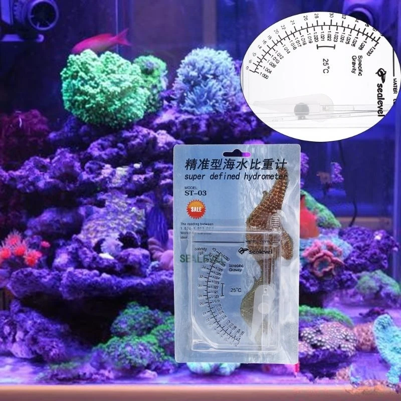 Accurate Hydrometer Salinity Meter Specific Test for Aquarium Fish for T