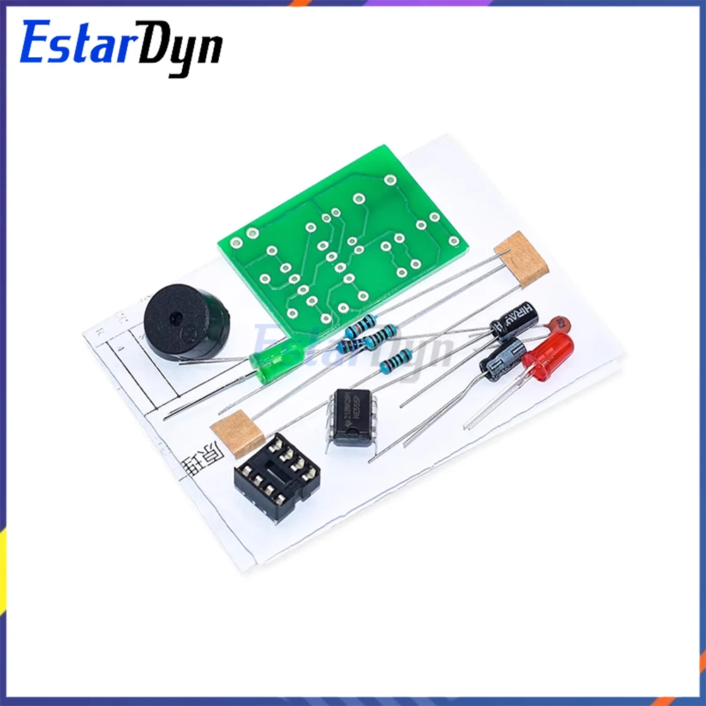 NE555 أستابل متعددة الهزاز عدة NE555P دائرة إلكترونية غير مستقرة لتقوم بها بنفسك عدة ضوء فلاش مزدوج #5