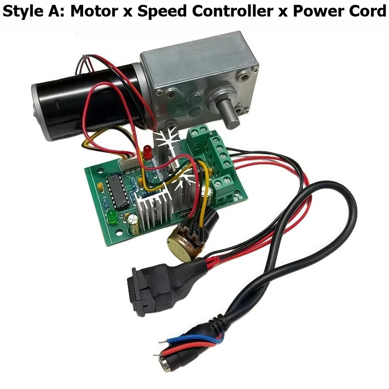 5840-31ZY Miniature DC Speed Reducing Motor with Permanent Magnet Worm Gear, Speed Controller and Adjustable Power Adapter