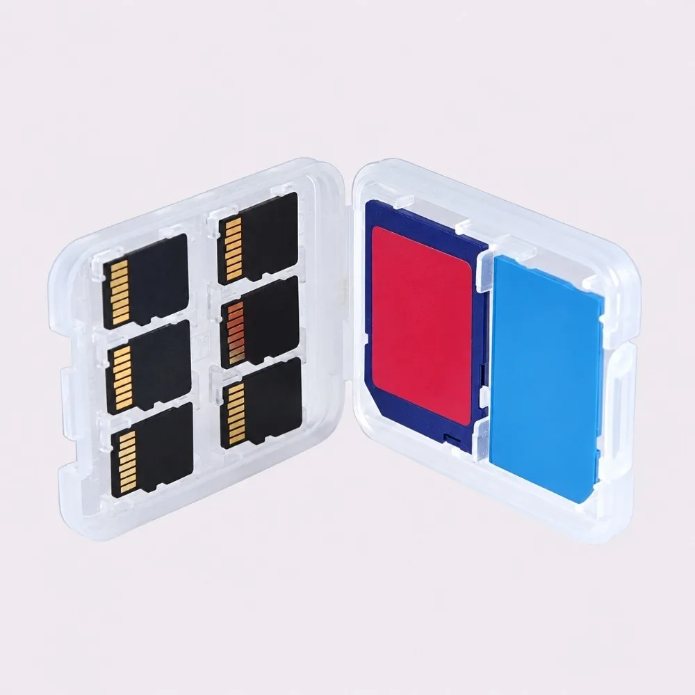 Waterproof Memory Card Storage Case Transparent Plastic SD Card Holder Dustproof Memory Card Protector SD SDHC TF MS Memory Card