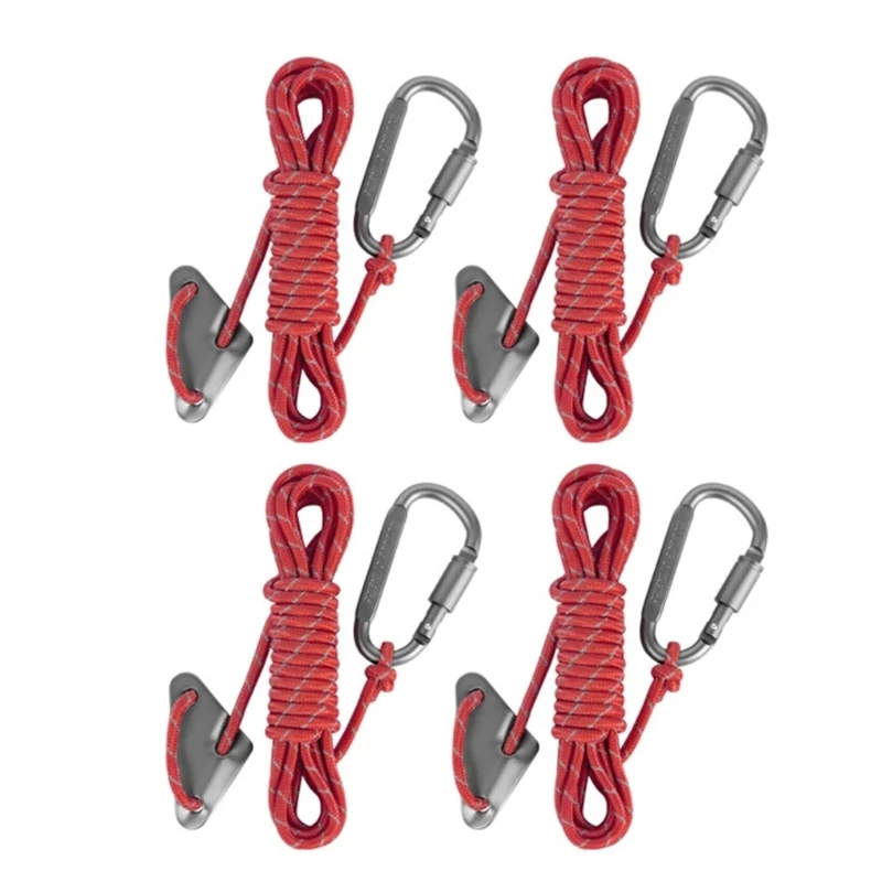 4Pcs Reflective Tent Guy Rope High Strength Tent Guide Rope with Tensioner TOP quality