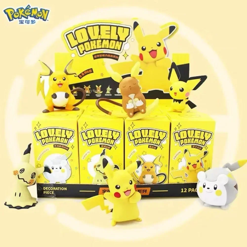 Hot  Pokemon Toys Cute Pikachu Pichu Togedemaru Raichu Mimikyu Anime Character Models Dolls Desktop Decorations Children's Gifts