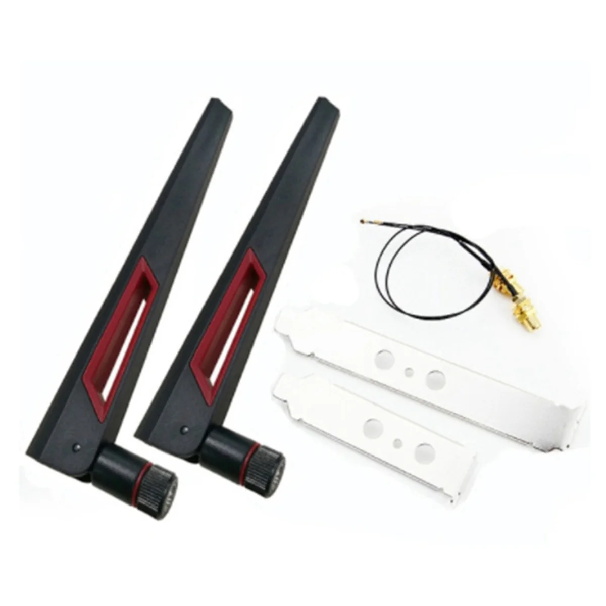 2X8Dbi Dual Band M.2 IPEX MHF4 U.Fl Cable to RP-SMA Pigtail WiFi Antenna Set for Intel AX210 AX200 9260 9560 NGFF Card