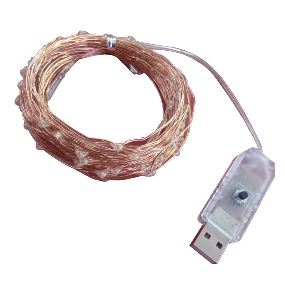 

10M Copper Wire LED String Lights 100 Waterproof Beads USB Powered Energy Saving Long Life Festive Decor Indoor Outdoor