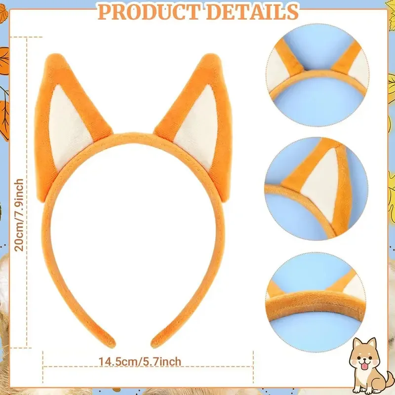 

asdh8@Animals Dog Headband Ears Nose Tail Bow Tie Tutu Skirt Cosplay Costume Accessories for Women Kids Halloween Carnival Party
