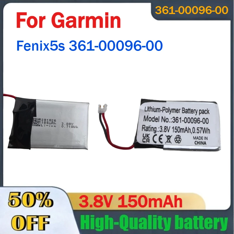 

High-Quality 3.8V 150mAh Watch Battery for Garmin Fenix5s 361-00096-00 Fast Shipping