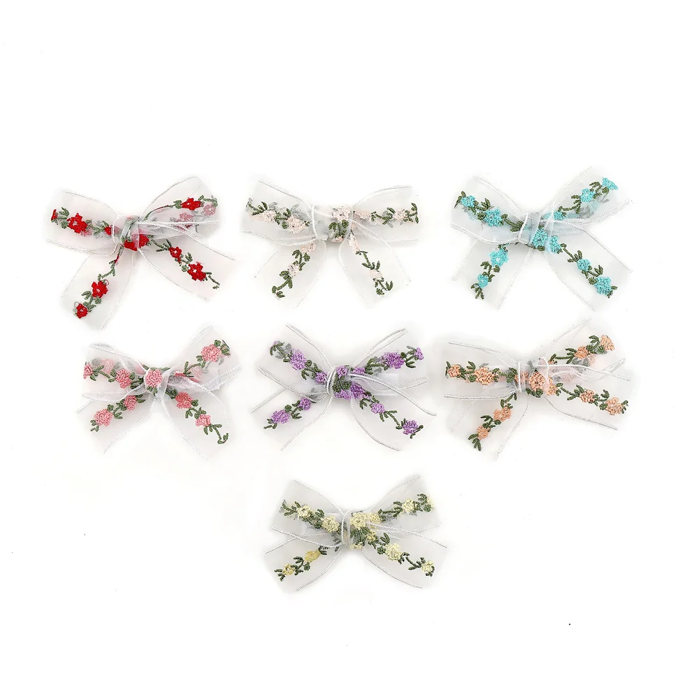 Embroidered flowers lace Headbands for Girls, Adjustable Non-Slip Elastic Dressy Pastel Lacy baby band headwraps Cute Hair Acces