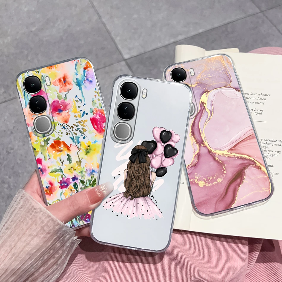 Funda transparente para Vivo V40 Lite V40SE Y200 Y300 funda trasera Simple para Vivo V 40 Lite V40 SE 80W carcasa de teléfono suave y transparente