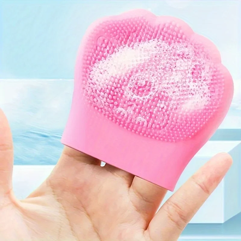 1 Stück Silikon-Reinigungsbürste, farbige Katzenpfoten-Reinigungsbürste, Reinigung der Poren, Shampoo-Haare und Gesichtsbürste