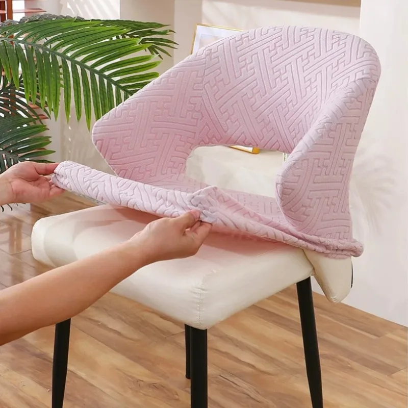 1pcs Curved Chair Cover Hollow Back Jacquard Arc Armchair Covers Dining Chair Covers Spandex Home Bar Hotel House De Chaise