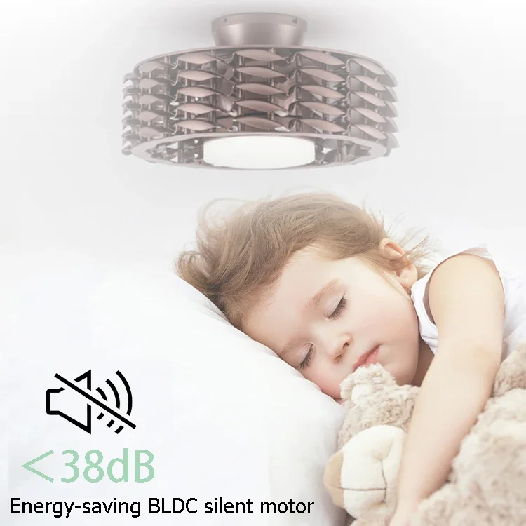 High End Plastic Fixing Bladeless Home 110 To 240 Volt Ceiling Circulation Fan With White LED Light for USA Market