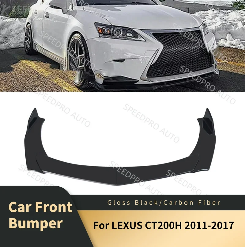 

Car Front Bumper Lip Splitter Spoiler Diffuser for L-EXUS CT200H 2011-2017 Auto Body Kit Lower Bumper Side Car Accessories Black