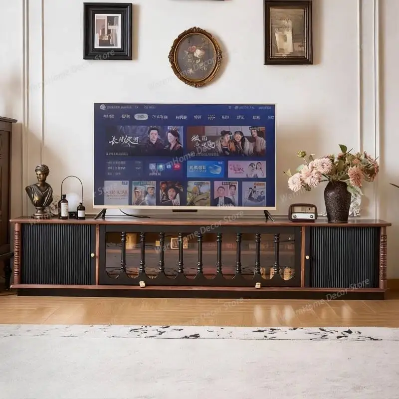 

Black Decoration Wall Tv Cabinet Dark Wood Long Modern Luxury Tv Cabinet Living Room Nordic Mueble De Tv Furniture For Home