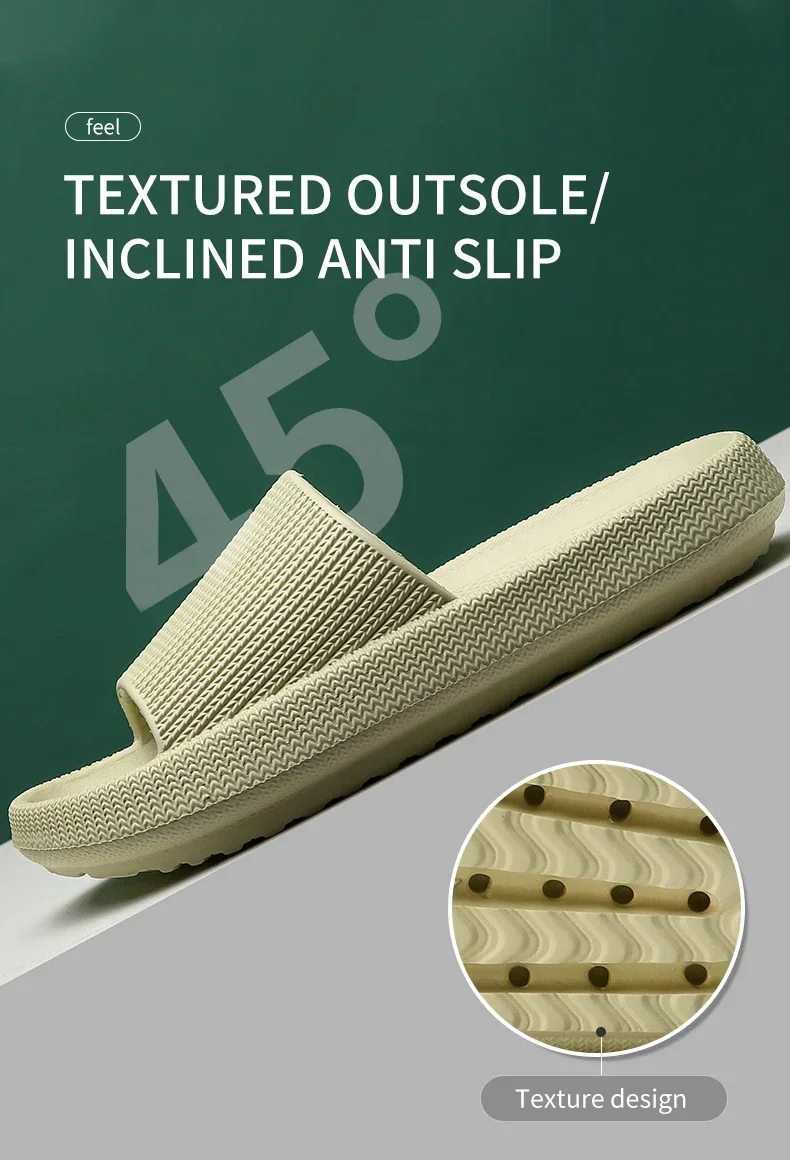 Eva's Simple Herren-Hausschuhe für Herren, Größe 45, Poop-Hausschuhe. Tragen Sie im Sommer eine rutschfeste Schuhe mit weicher Sohle. Und Damenhausschuhe – Detail 3