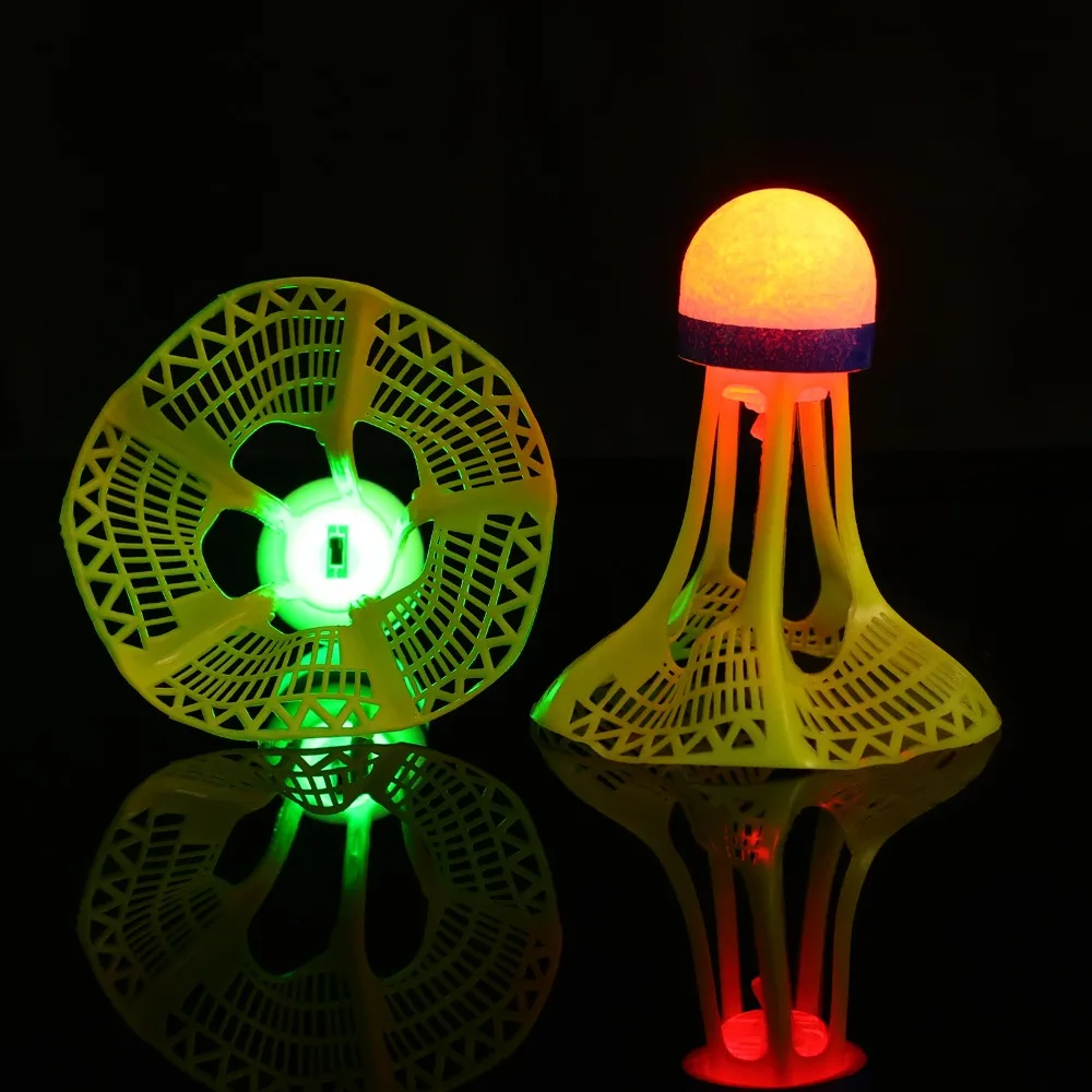 Pelotas de bádminton con luz LED, volantes de bádminton deportivos de espuma LED coloridos, suministros de bádminton luminosos para niños, 12-1 Uds.