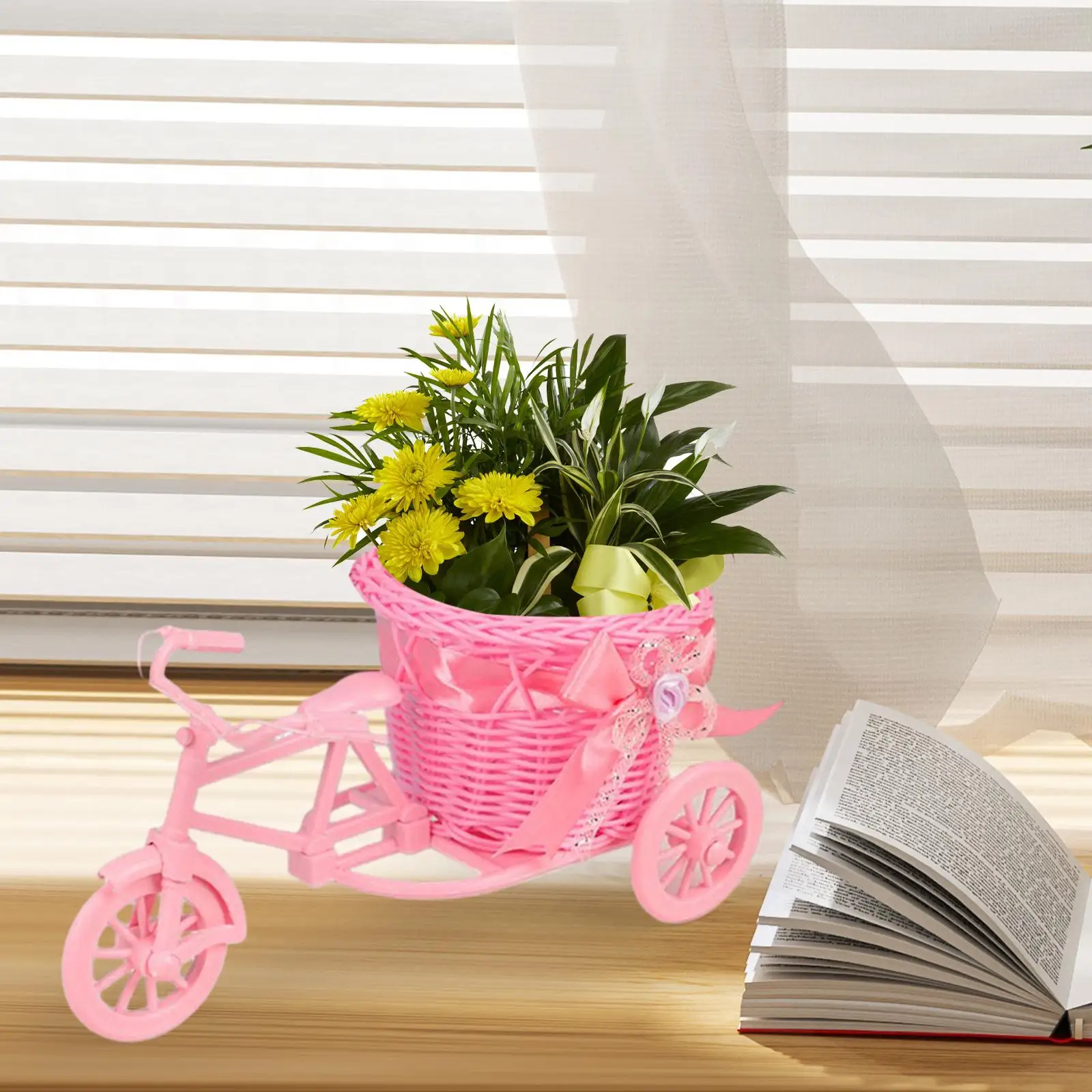 Bicycle Artificial Flower Basket Desktop Storage Basket Tricycle Planter