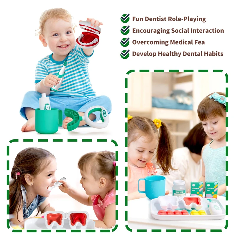 Doctor Set Toys for Kids Girls Pretend Play Hospital Tool Toys Children Role Play Game Dentist Nurse Stethoscope Medical Kit Toy