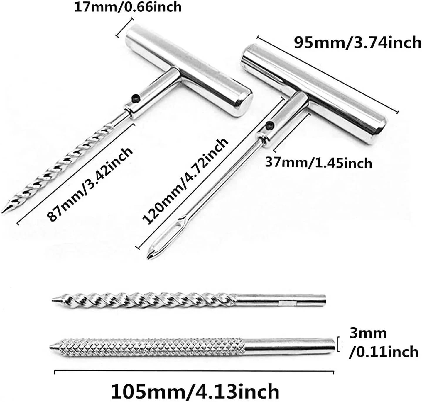 11PCS Tire Repair Kit Car Truck Motorcycle Vulcanizer Tubeless T-Handle Tire Repair Tool Set Auto Repair Tool