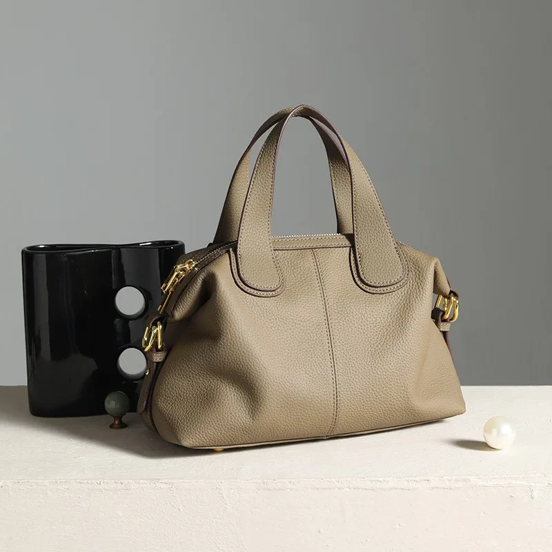 

2026 Autumn/Winter New Genuine Leather Women's Handbag, High end Designer Tote Bag, Large Capacity Handbag