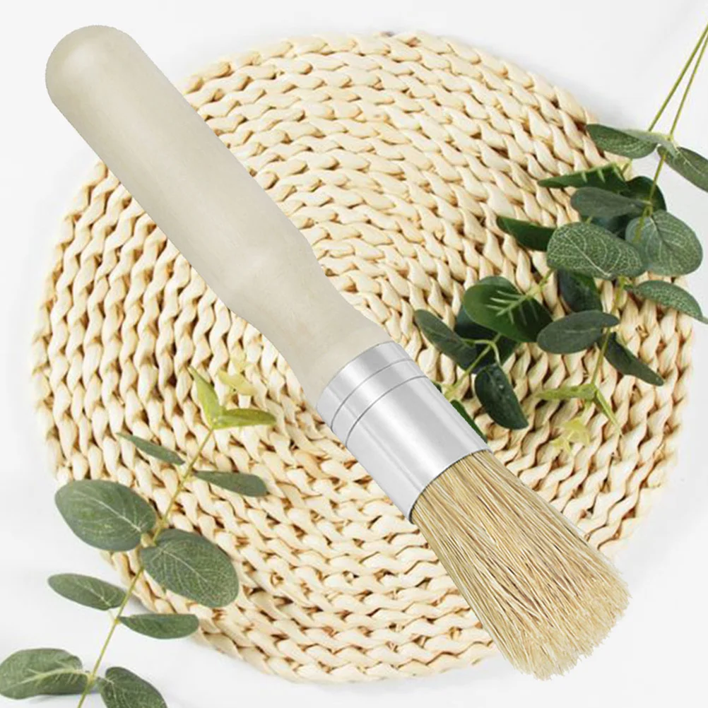 

2Pcs Painting Brush Bristle Hair Wooden Grip Non Slip Round Head for Oil Watercolor Acrylic Stencil Brush Art DIY Craft Supplies