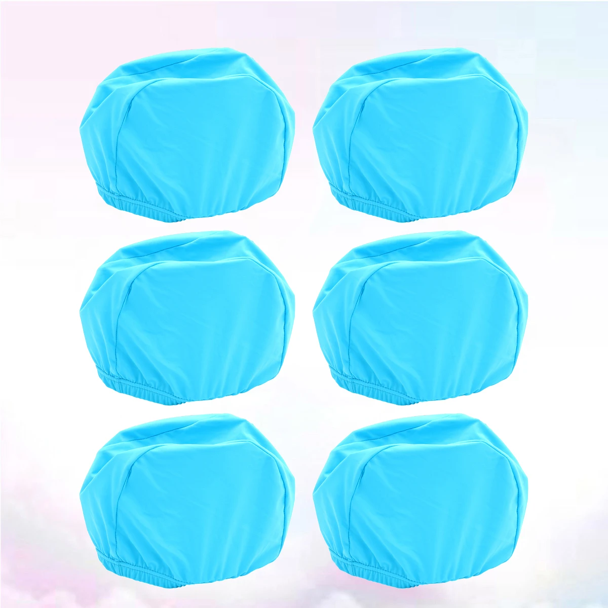 

6 Pcs Cap Lightweight Elastic Polyester Adult Shower Caps Quick Dry Universal Swimming Caps UV Protection Swimming Accessories