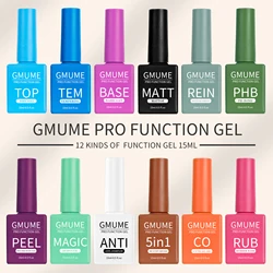 1pcs/15ml 12 kinds of Function UV Gel nail Polish Nail Art Manicure Tool No-wipe Topcoat Tempered Topcoat Reinforceme