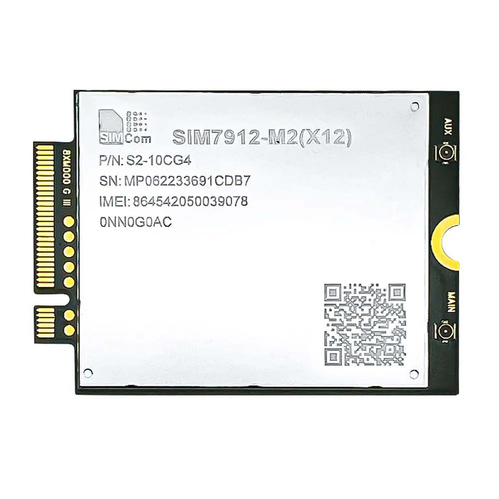 

SIMCOM SIM7912G-M2 LTE-A Cat12 M.2 4G Global Module 600Mbps GPS Receiver Remote Diagnostics Industrial Router CPE Telematics PC