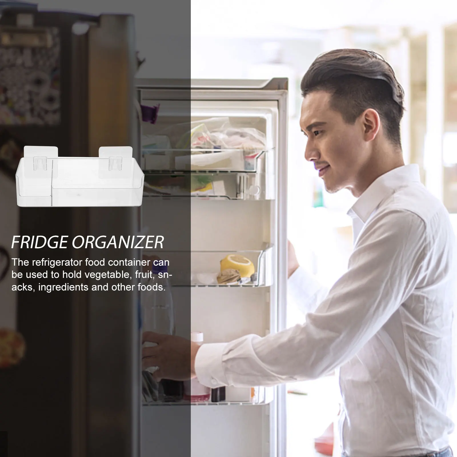 Freezer Organizer -Resistant Refrigerator Side Door Box Fridge Storage Solution Vegetable Fruit Snack Holder