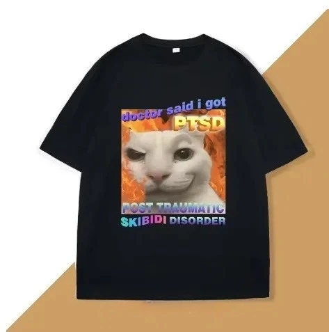 Funny Cat Skiddy Syndrome T-shirt for Women Silly Cat T-shirt Ugly and Stupid T-shirt A Gift for Cat Lovers Streetwear.