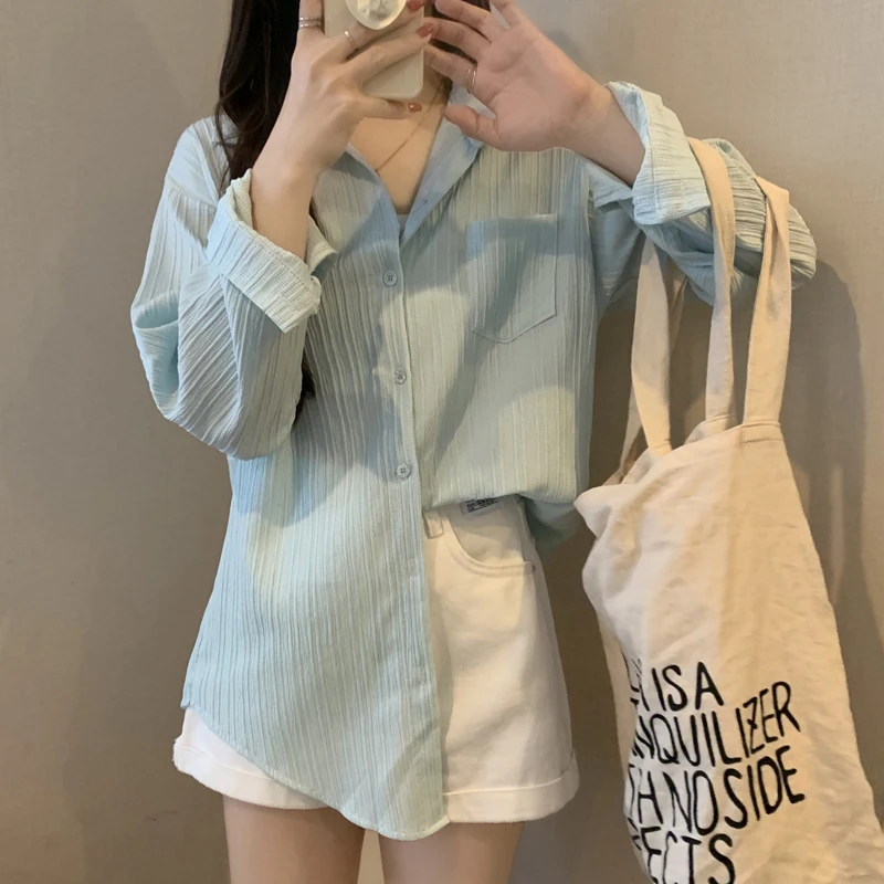 เสื้อคลุมกันแดดไซส์ใหญ่สำหรับผู้หญิง ดีไซน์ใหม่ล่าสุดสำหรับฤดูใบไม้ร่วง สไตล์เกาหลี ความยาวปานกลาง ผ้าบางเบา รุ่น Sensation Small Minori...