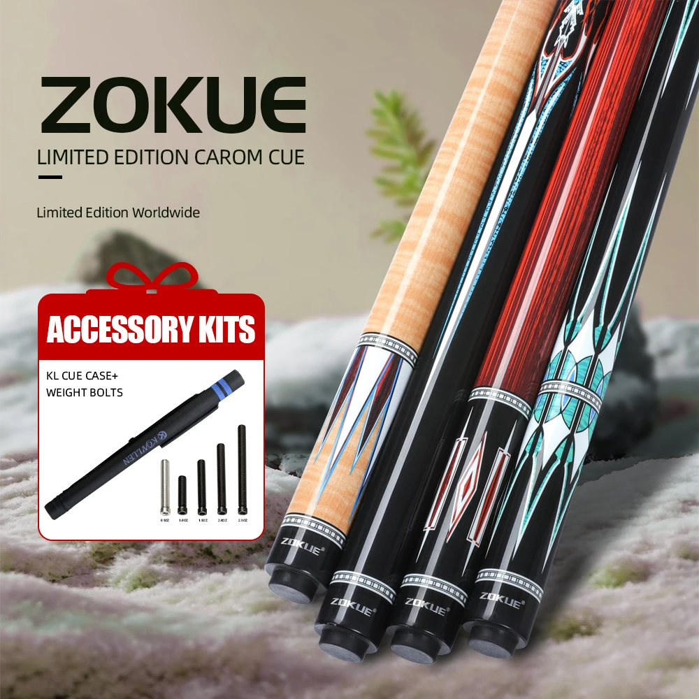 

ZOKUE Carom Billiard Cue Korea 3 Cushion Cue Carom Cue Taper 12mm 142 cm Libre Cue Professional Stick Fit Extension
