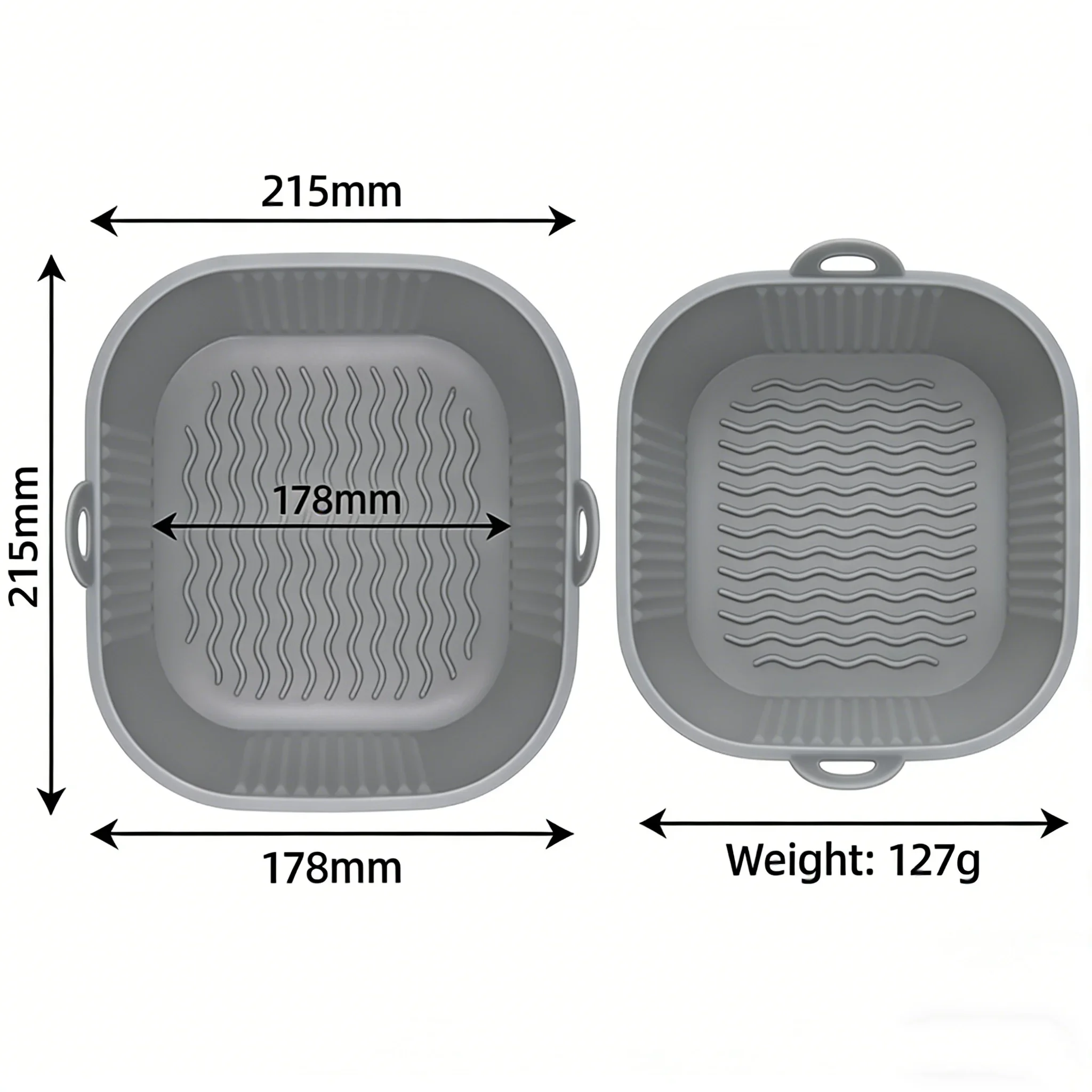 

Silicone Air Fryer Pot Tray Food Safe Reusable BBQ Pad Plate Durable Airfryer Oven Baking Mold Kitchen Pan Home Barbecue Baking