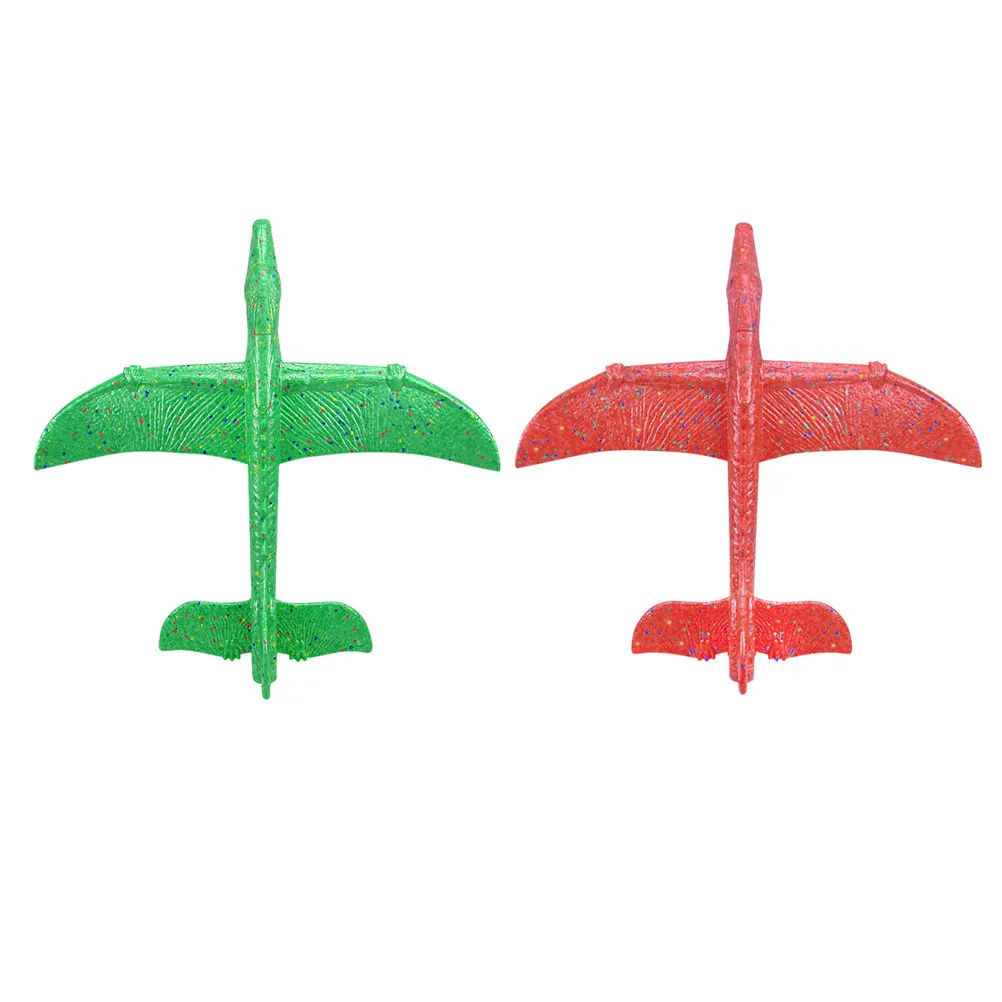 2Pcs Foam Throwing Airplane Kids Pterosaur Shape Outdoor Flying Improve Coordination Stress Relief Gift Green Red