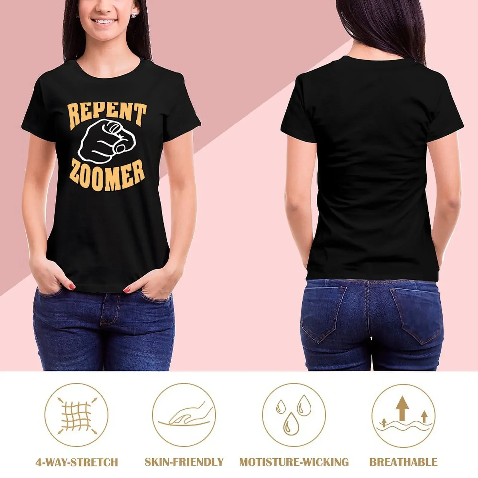 Repent Zoomer T-Shirt kawaii clothes lady clothes summer top t shirts for Women loose fit